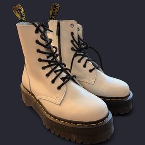 Dr. Martens Black/White Platform Boots
